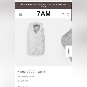 7am ENFANT NIDO BÉBÉ - AIRY light weight duvet wrap